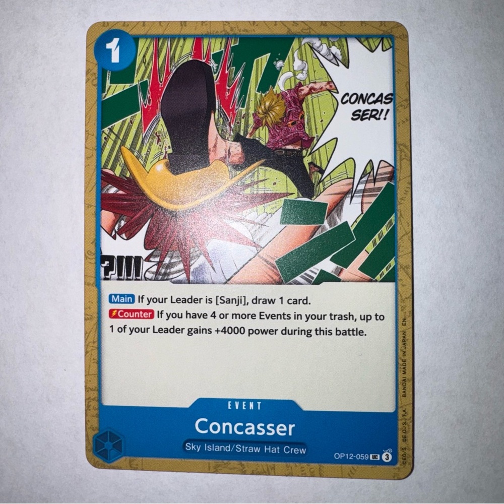 One Piece CCG Concasser Legacy Of The Master UC OP12-059 NM